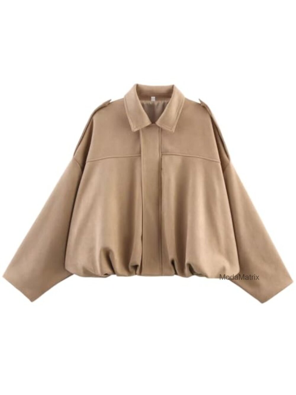Women's Faux Suede Bomber Jacket Oversized Lapel Pilot Coat Long Sleeve